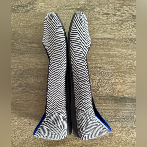 Rothy's Retired Grey Flannel Herringbone Round Toe Ballet Flats - Picture 3 of 8